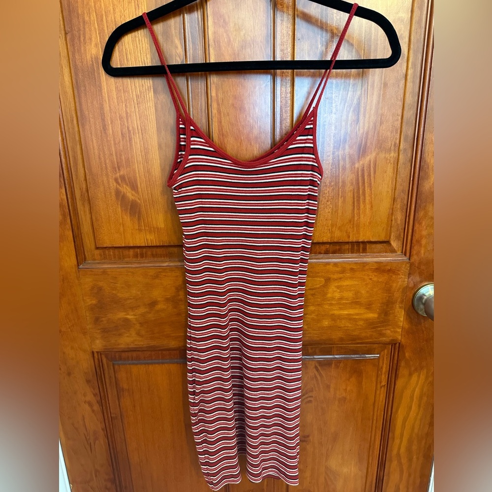 Red Striped Spaghetti Strap Dress